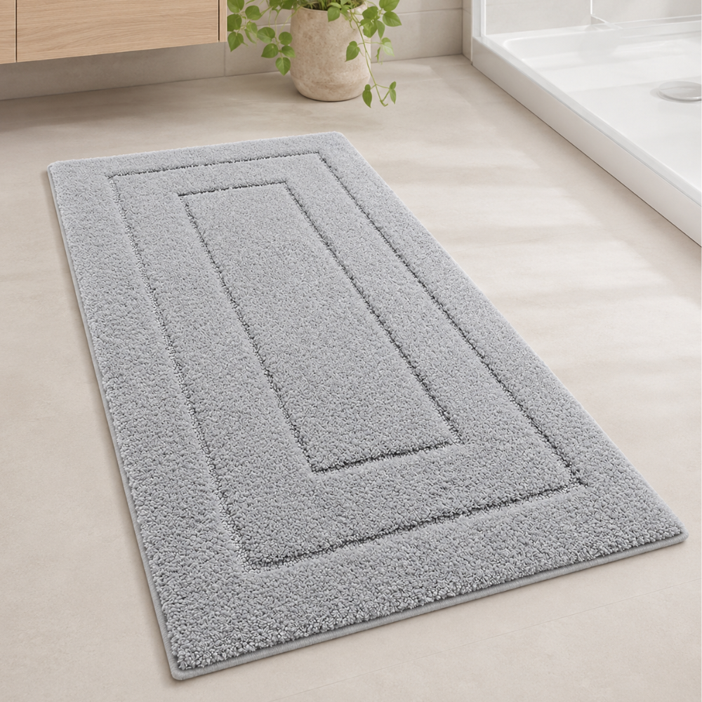 CloudStep Non-Slip Microfiber Bath Mat | Ultra-Absorbent Bathroom Rug for Modern Decor Bath Rugs & Mats