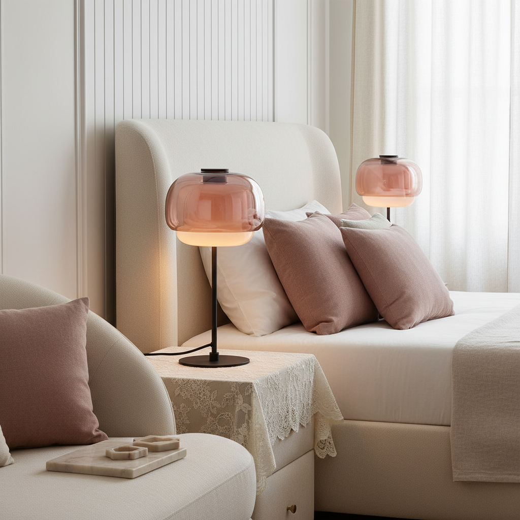 Sanae Double-Dome Colored Glass Accent Table Lamp, 16 in