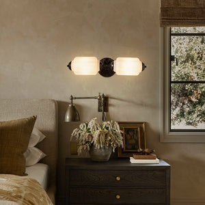 Eloise 2-Light Milk Glass Vanity Light
