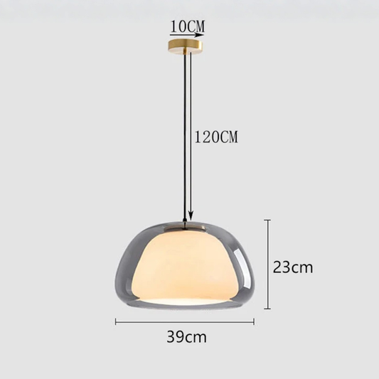 Modern Glass Pendant Light - Adjustable Dome Design for Kitchen Island Ceiling Light