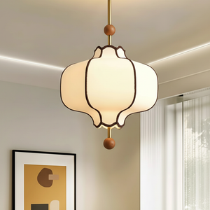 Lanora | Elegant Modern Fabric Kitchen Pendant Lighting with Walnut Accents Pendant Lights
