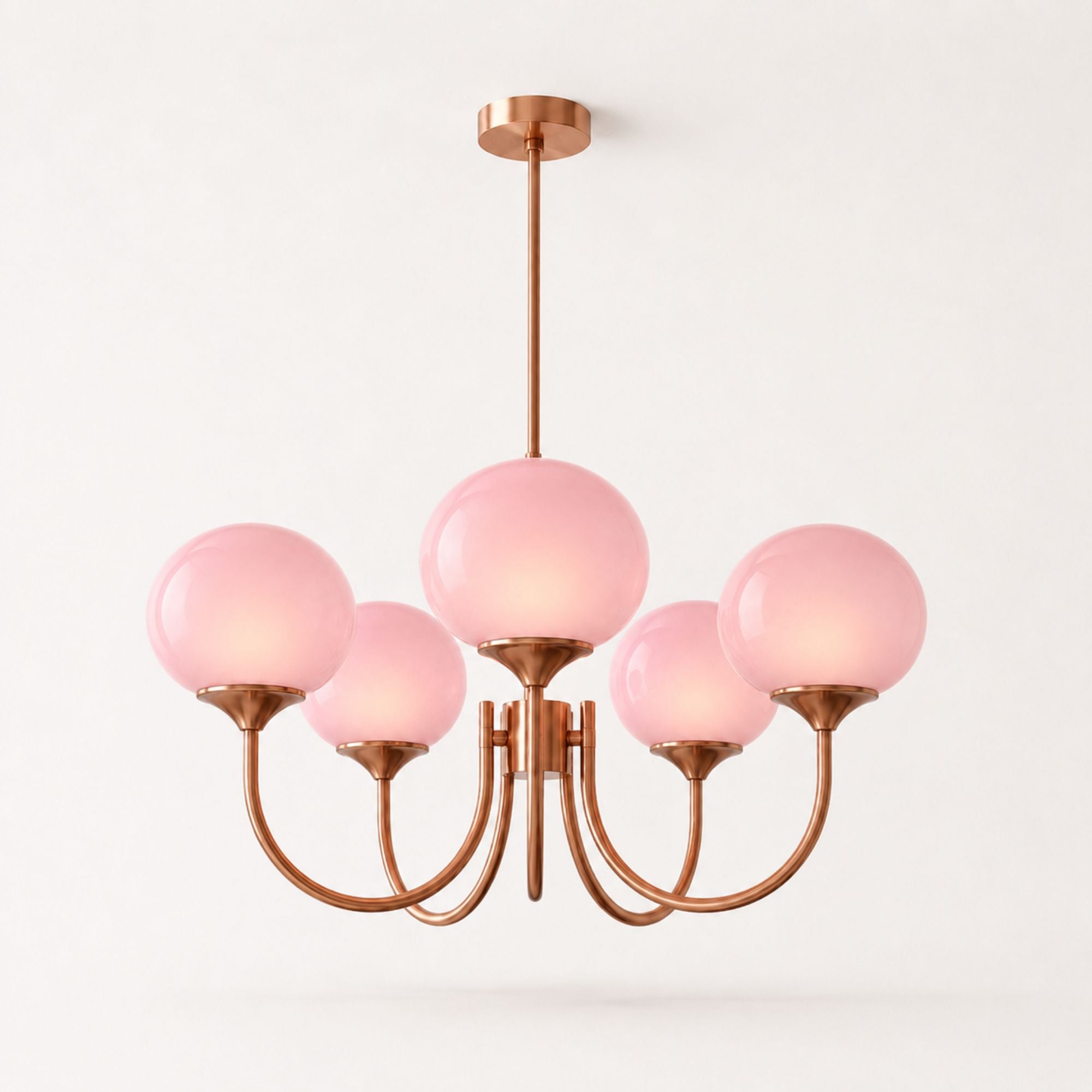 Marshmallow Hand-Sprayed Glass Globe Chandelier