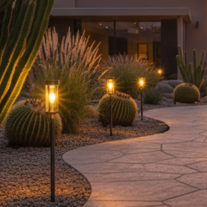 Elegant Solar Garden Pathway Lights - LED Outdoor Stake Lamps for Pathway Lighting Outdoor Lighting