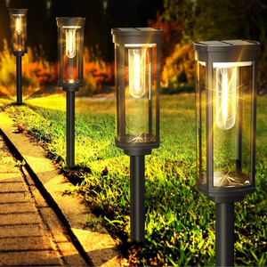 Elegant Solar Garden Pathway Lights - LED Outdoor Stake Lamps for Pathway Lighting Outdoor Lighting