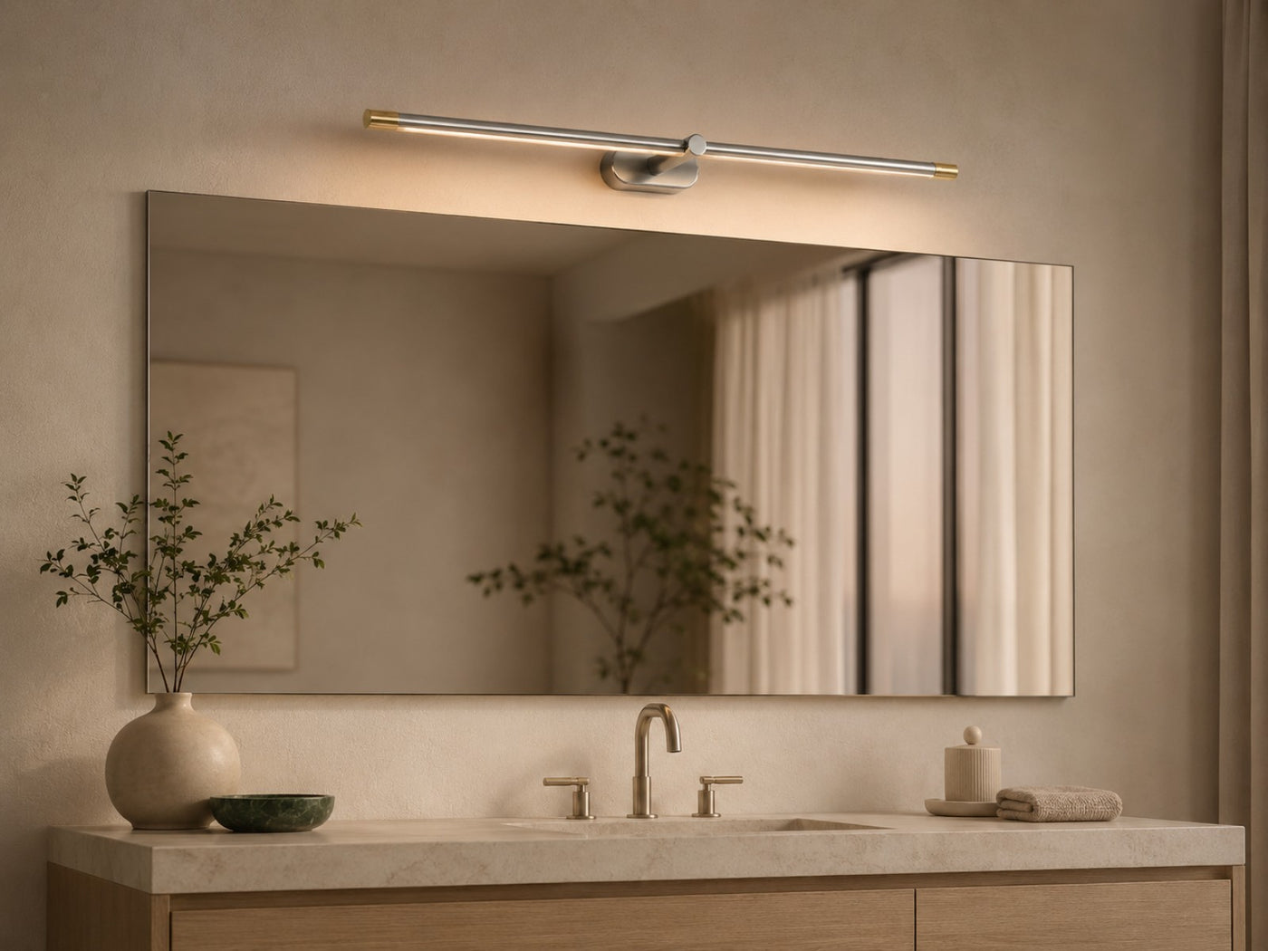 Brushed Nickel + Gold