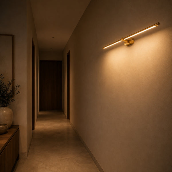 Down a hallway, after dark