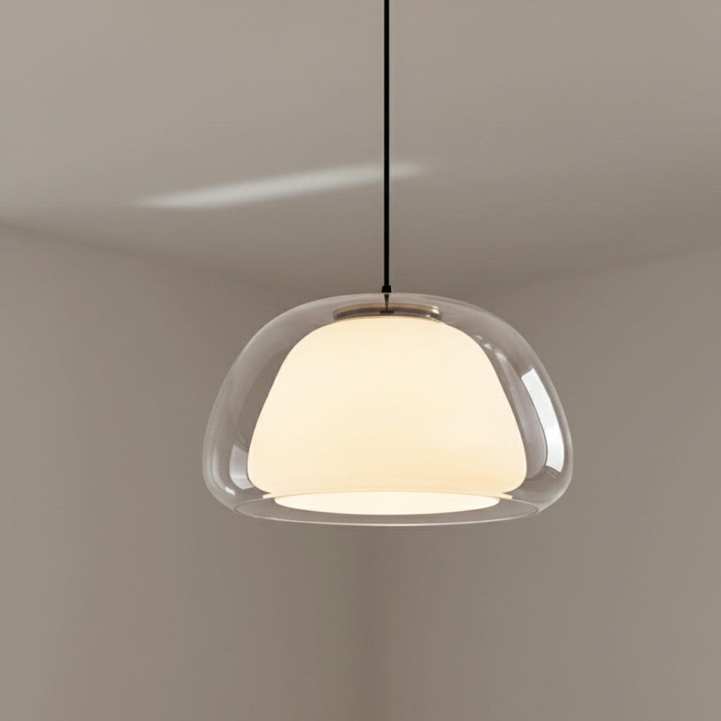 Modern Glass Pendant Light - Adjustable Dome Design for Kitchen Island Ceiling Light