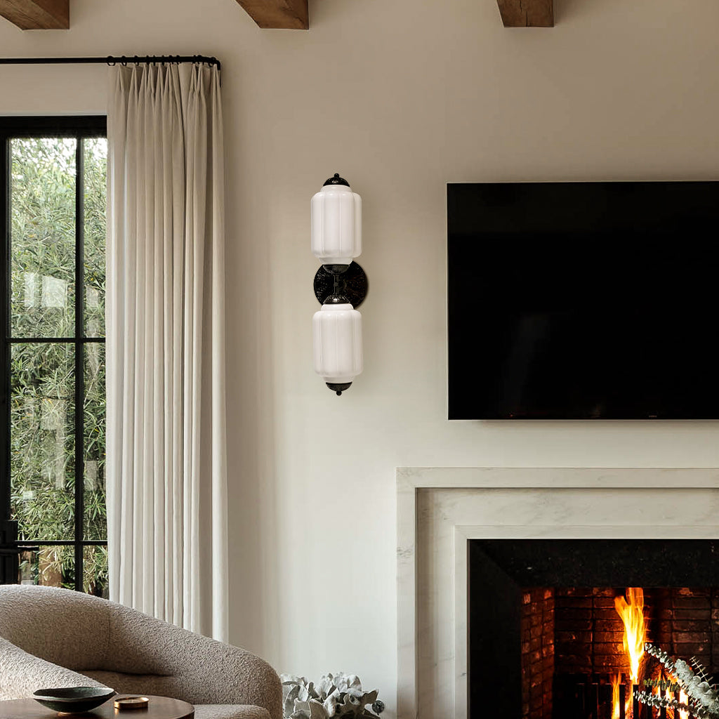 Eloise 2-Light Milk Glass Vanity Light