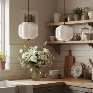 Lumi Vintage Milk Glass Eloise Pendant Light, 1-Light