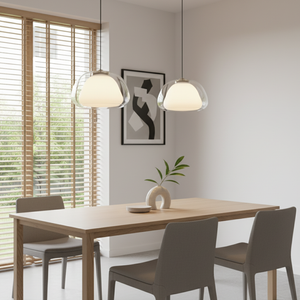 Modern Glass Pendant Light - Adjustable Dome Design for Kitchen Island Ceiling Light