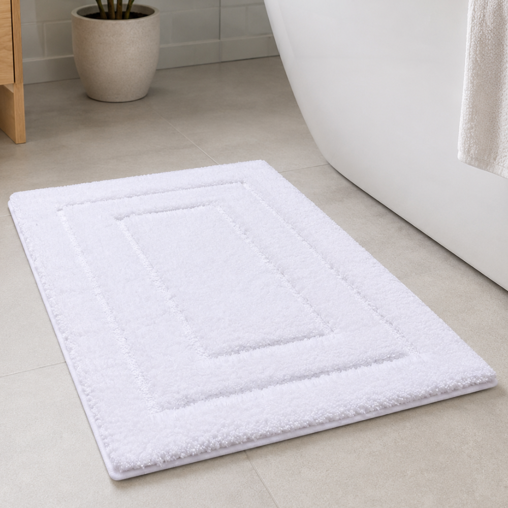CloudStep Non-Slip Microfiber Bath Mat | Ultra-Absorbent Bathroom Rug for Modern Decor Bath Rugs & Mats