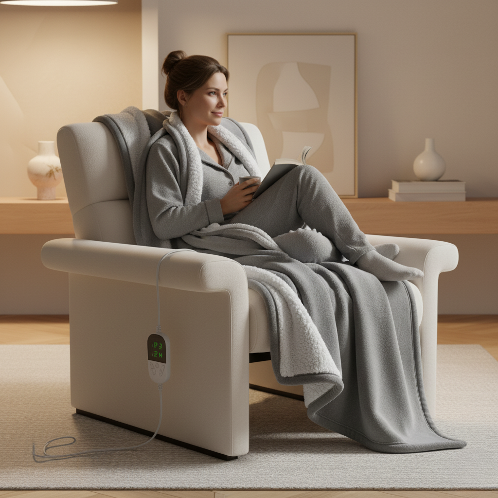 CozyFleece - Electric Heated Throw Blanket with 6 Temperature Settings Blanket