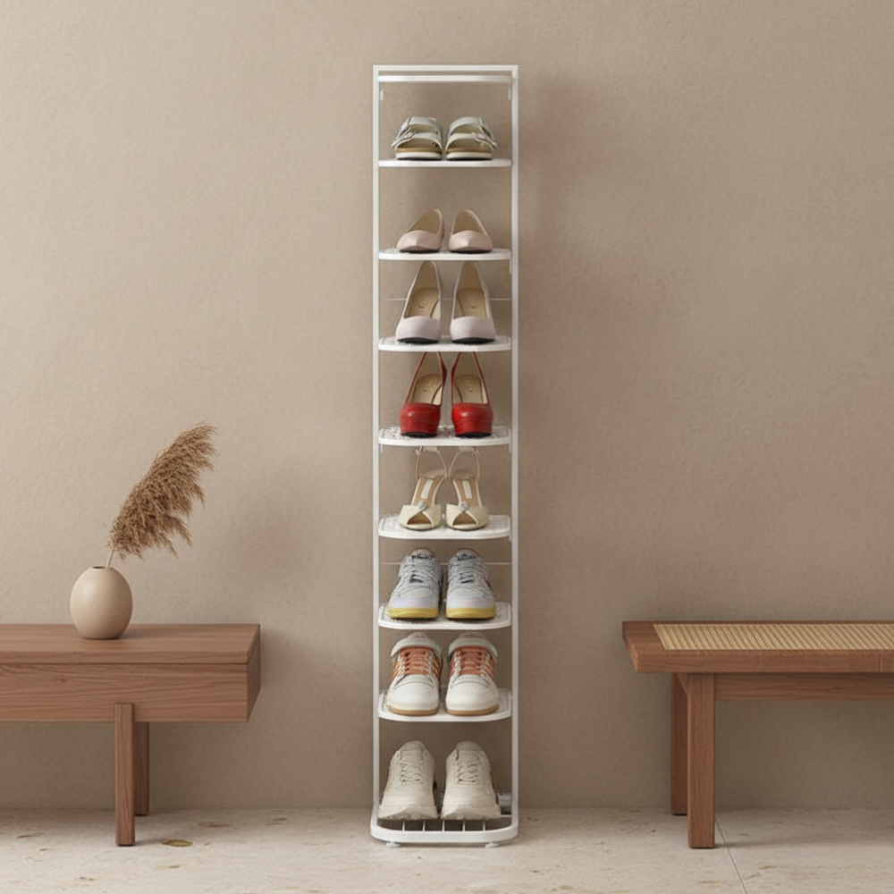 Minimalist Iron Shoe Rack - 5 to 10-Tier Space-Saving Shoe Organizer Shoe Storage