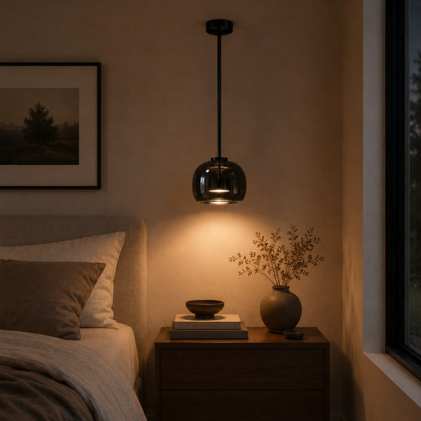 Beside a bed