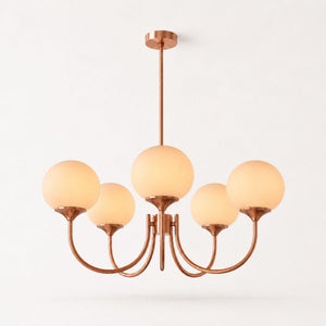 Marshmallow Hand-Sprayed Glass Globe Chandelier