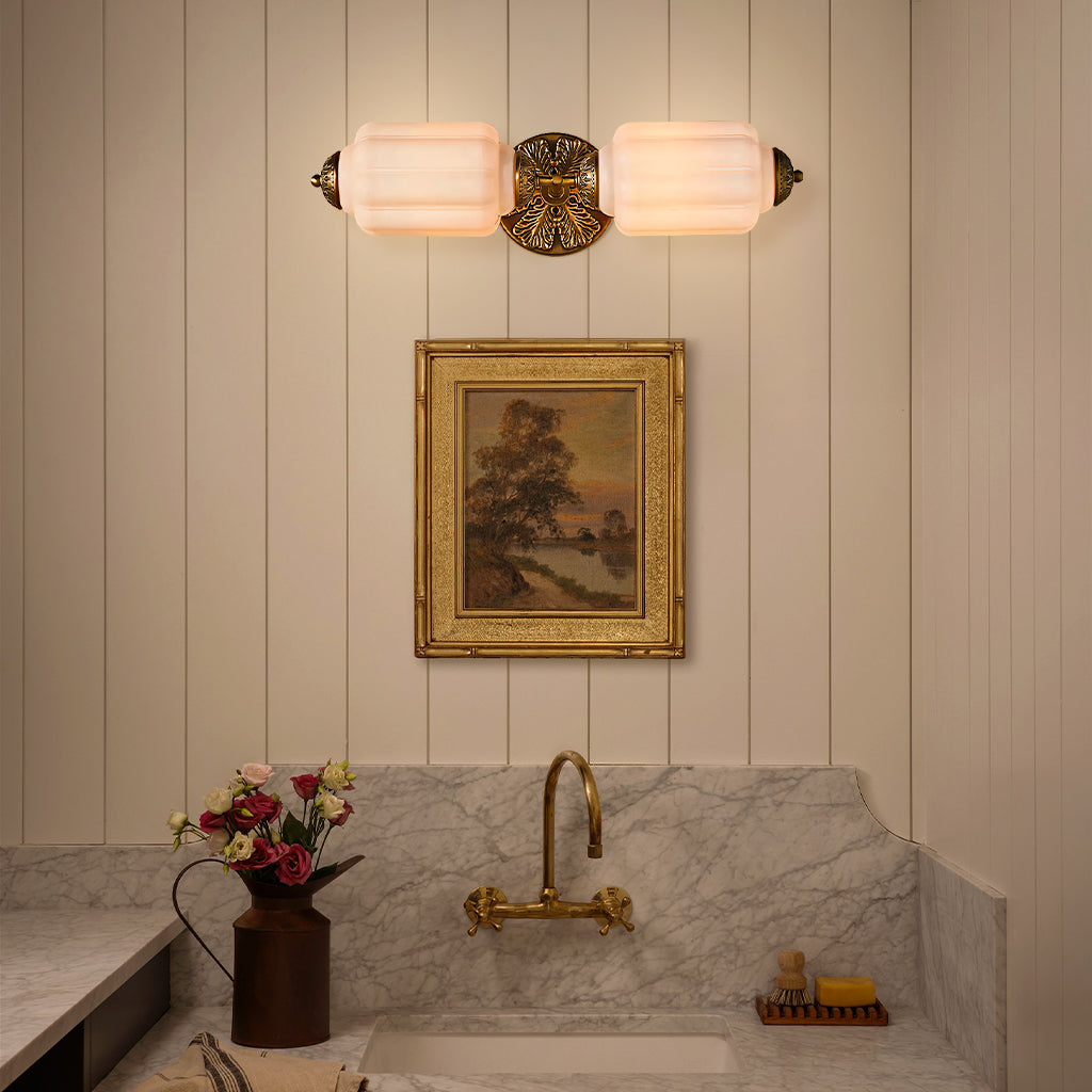 Eloise 2-Light Milk Glass Vanity Light