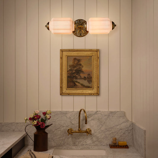 Eloise 2-Light Milk Glass Vanity Light