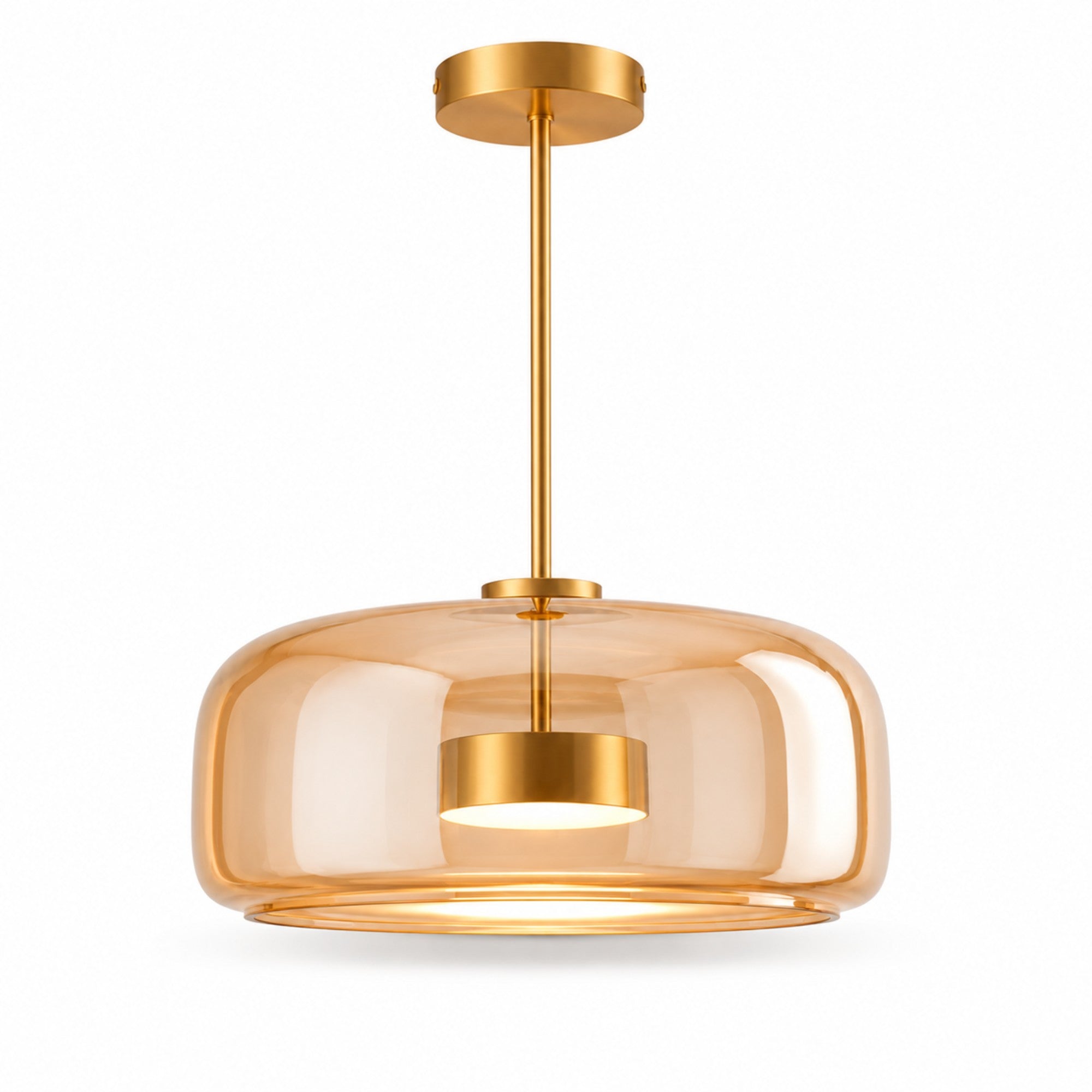 Orbe Hand-Blown Glass Pendant Light — Dimmable, 2 Sizes, Smoke or Amber Glass