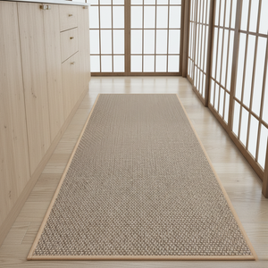 PureStep - Woven Kitchen Mat with Non-Slip Rubber Backing, Washable & Water Absorbent Floor Rug for Modern Home Decor Mats