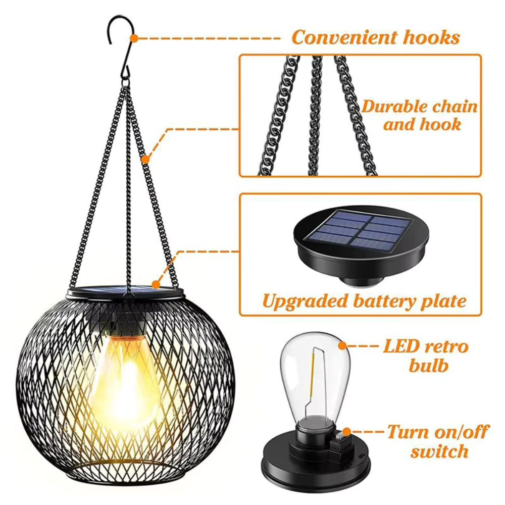 Outdoor Solar Lanterns | Automatic Dusk Sensor Lighting for Patios and Gardens Outdoor Lighting