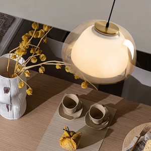 Modern Glass Pendant Light - Adjustable Dome Design for Kitchen Island Ceiling Light