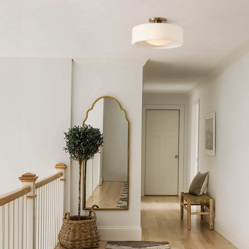 Porcelain Semi Flush Mount Ceiling Light