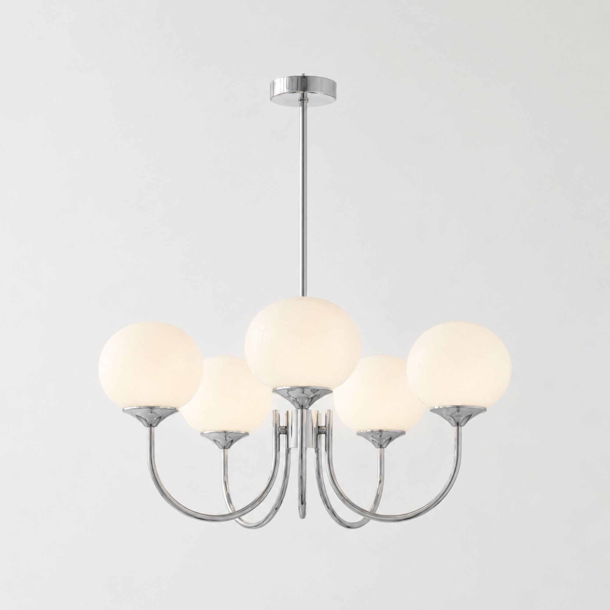 Marshmallow Hand-Sprayed Glass Globe Chandelier