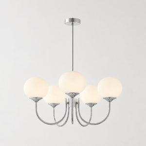 Marshmallow Hand-Sprayed Glass Globe Chandelier