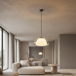 Modern Glass Pendant Light - Adjustable Dome Design for Kitchen Island Ceiling Light