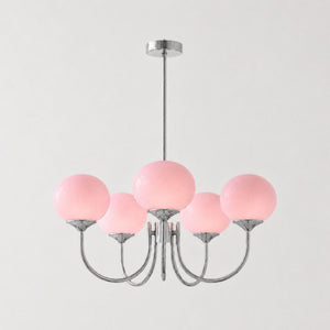 Marshmallow Hand-Sprayed Glass Globe Chandelier