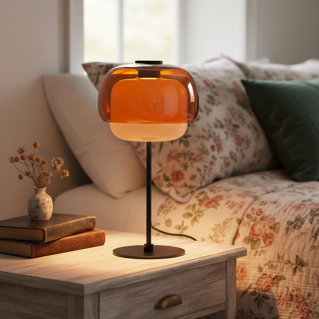Sanae Double-Dome Colored Glass Accent Table Lamp, 16 in