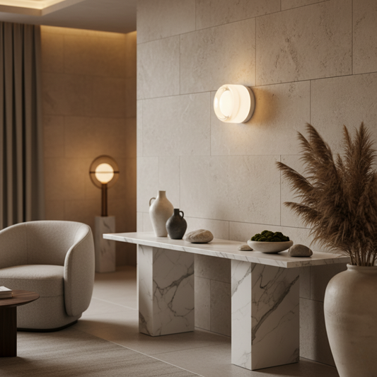 Rondel - Modern Wall Sconce Lighting with Softly Textured LED Glow Wall Light