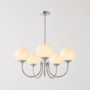 Marshmallow Hand-Sprayed Glass Globe Chandelier