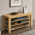 Solid Wood 3-Tier Shoe Bench