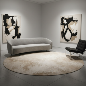 Veloria Luxury Round Cream Area Rug | Soft Plush Carpet for Living Room or Bedroom Round Area Rugs