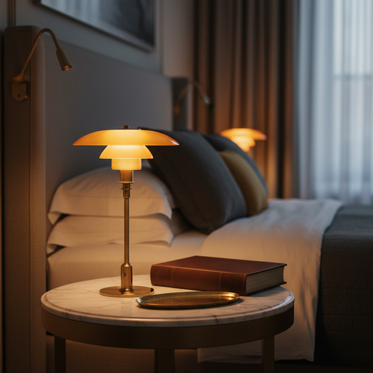 Scandinavian Style Glass Table Lamp - Minimalist LED Bedside & Desk Lighting Table Lamp
