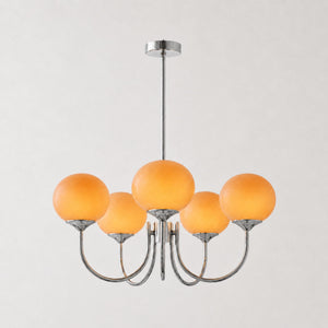 Marshmallow Hand-Sprayed Glass Globe Chandelier
