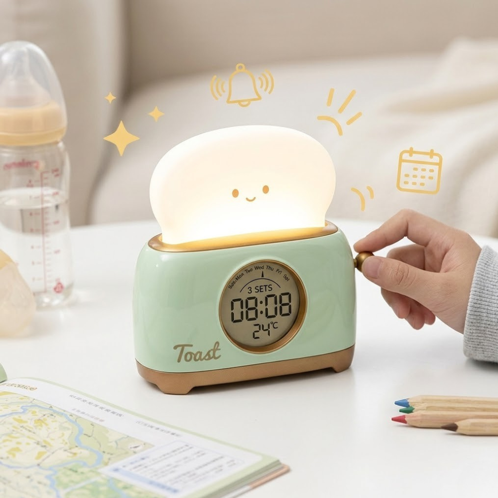 Toastie Kids Alarm Clock with Night Light