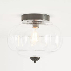 Lumi Milk Glass Pumpkin Ceiling Light, 3-Light