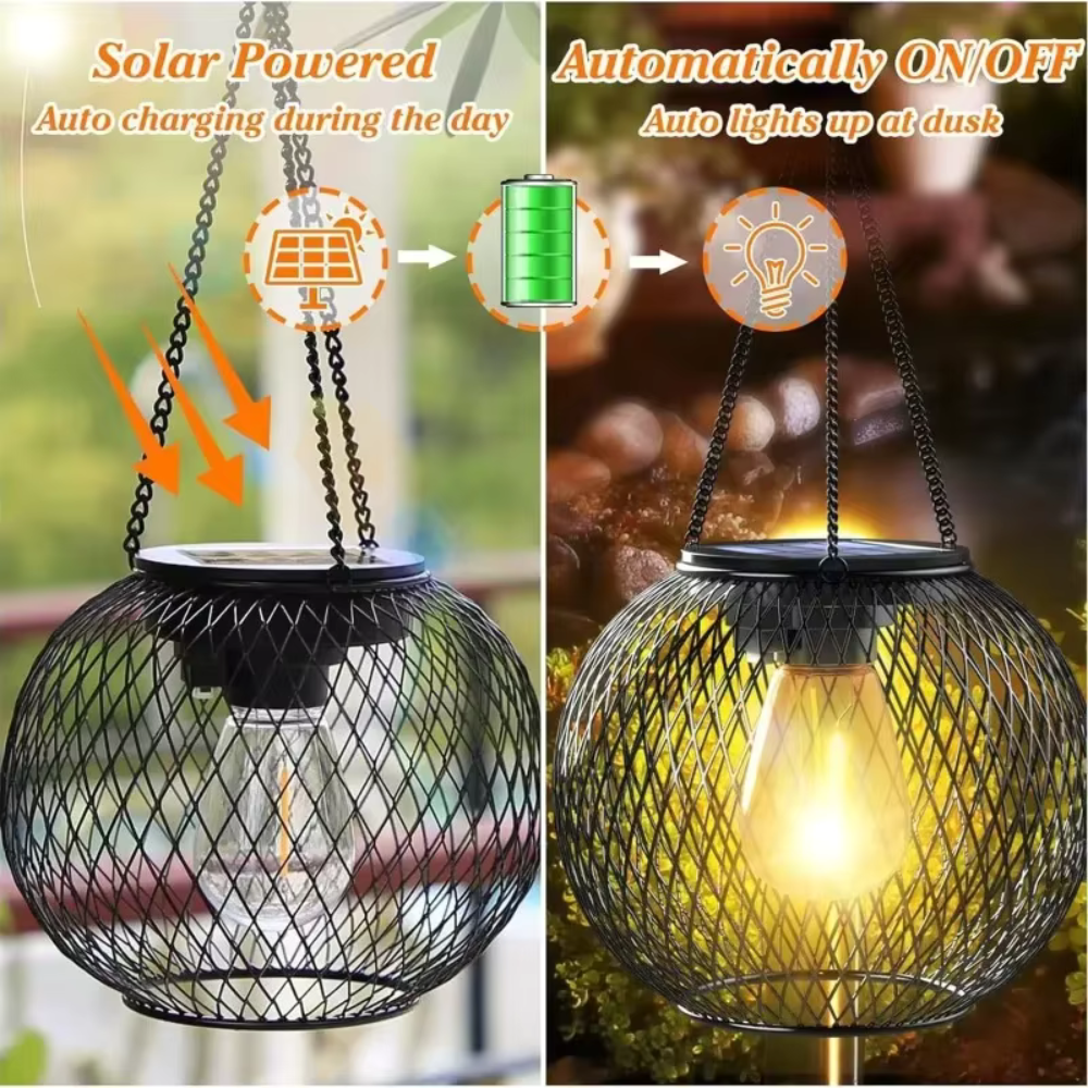 Outdoor Solar Lanterns | Automatic Dusk Sensor Lighting for Patios and Gardens Outdoor Lighting