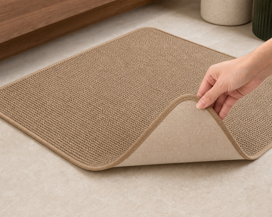 The mat going into a washing machine