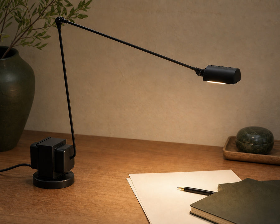 Close view of the PivotLamp control and lit head
