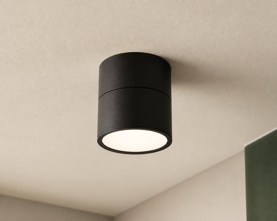 The compact aluminum spotlight up close