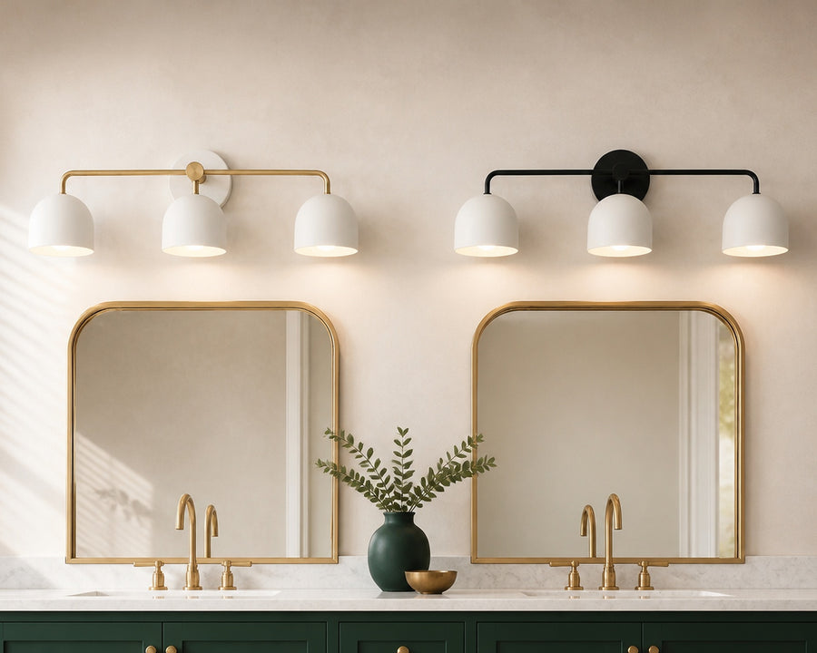 The brass and black frames shown together