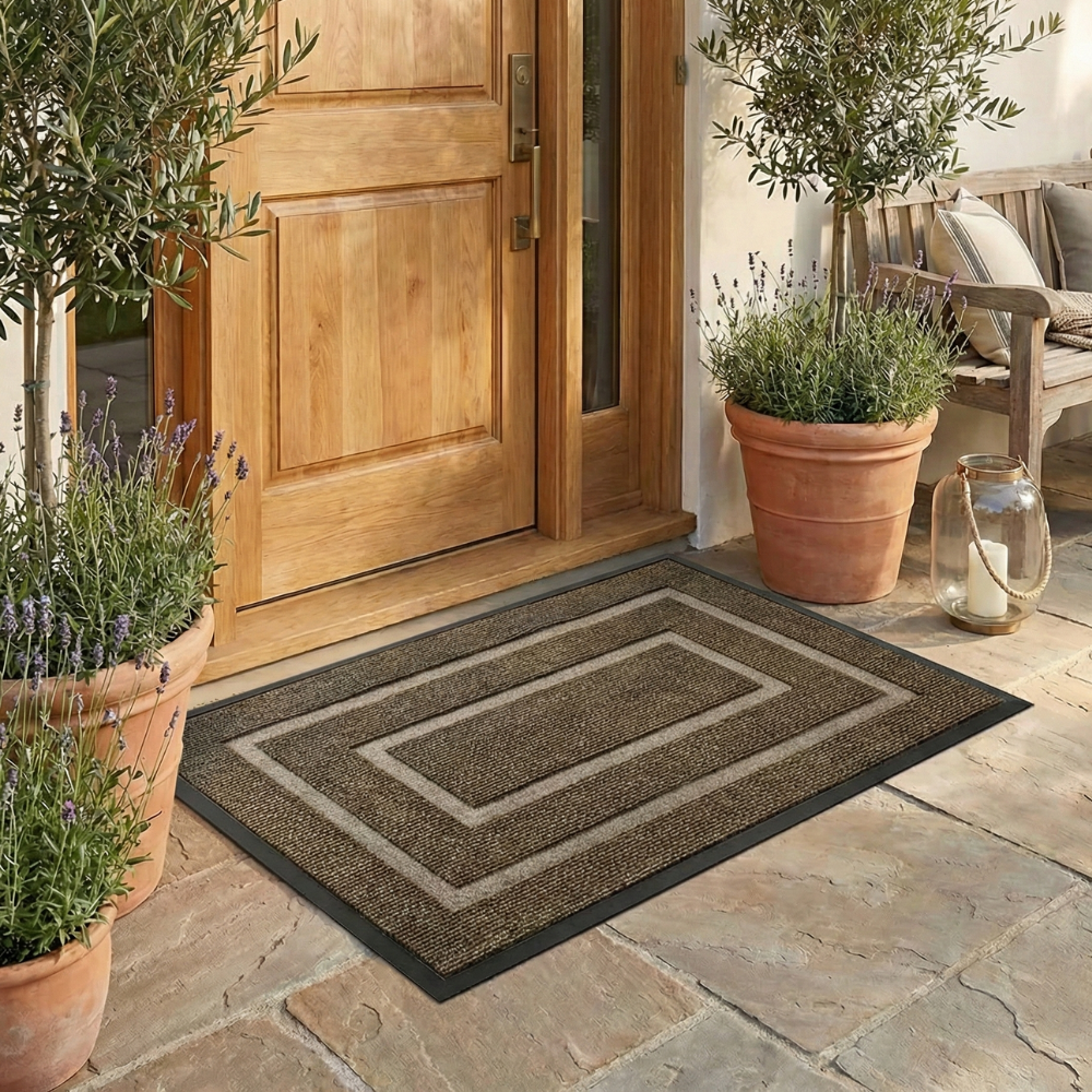 TerraMat - Non-Slip Curved Thread Outdoor Doormat for Entryways & Patios Door Mats