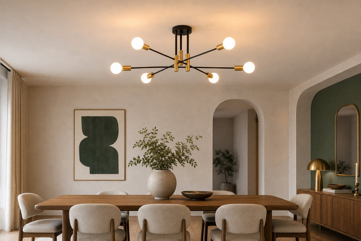 Over a dining table