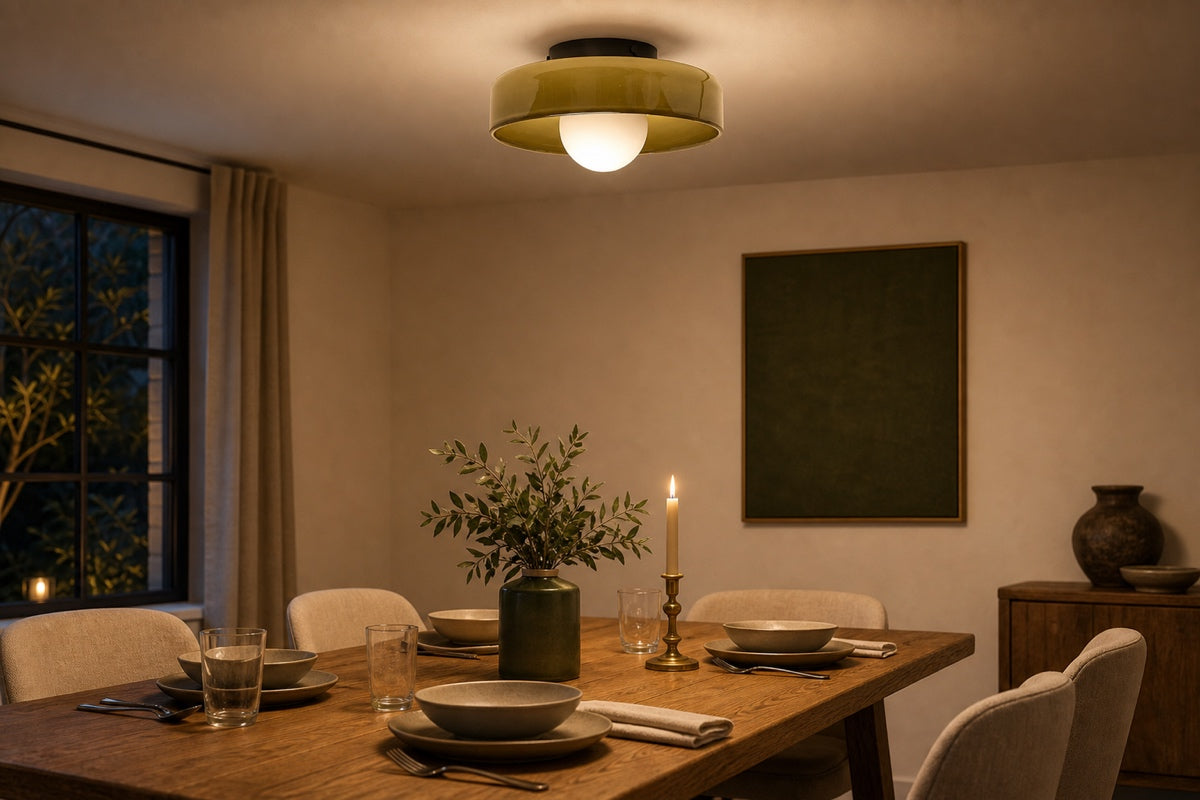 In a dining area