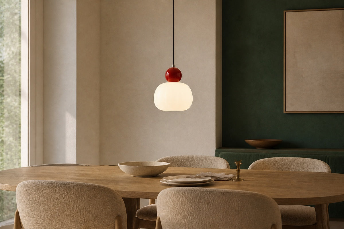 Above a dining table