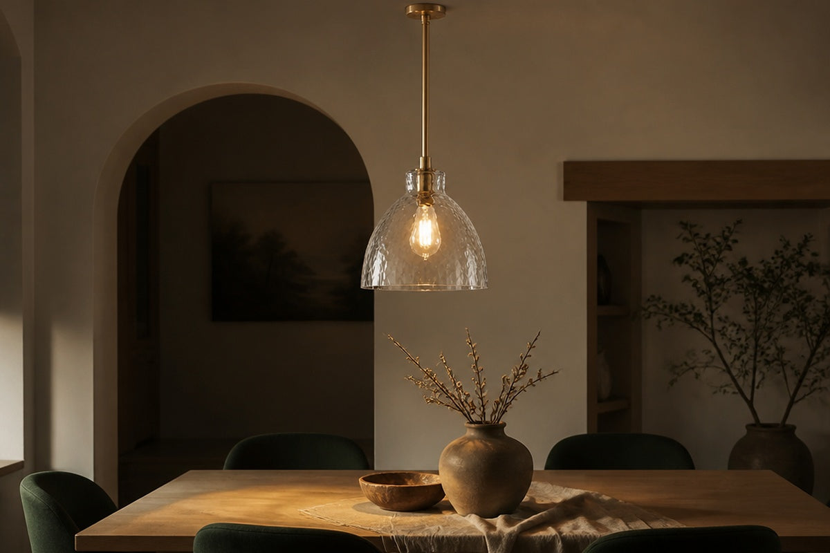 Above a dining table