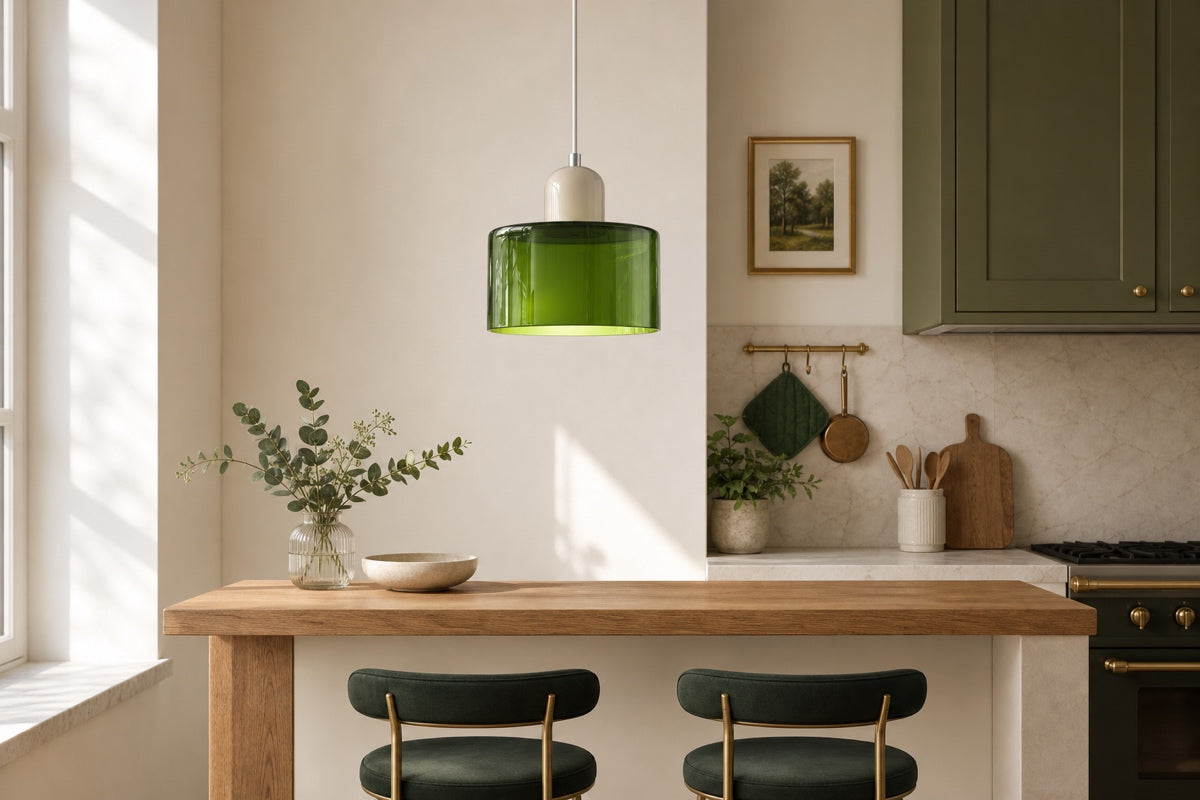 Above a breakfast bar